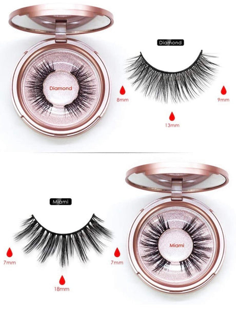 Dual Beauty Magnetic Eyelashes & Eyeliner Kit | Reusable Upgraded 3D Magnetic lashes Kit with Mirror & Tweezers Inside| No Glue & Mess Free | Fast & Easy Application - 2 Pairs