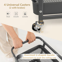 3-Tier Pegboard Rolling Storage Cart