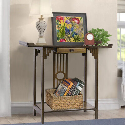 Vintage Wooden Console Table with Drawer