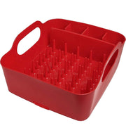 Umbra Tub Dish Drying Rack – Lightweight Self-Draining Dish Rack for Kitchen Sink and Counter at Home, RV or Motorhome, Red Kitchen