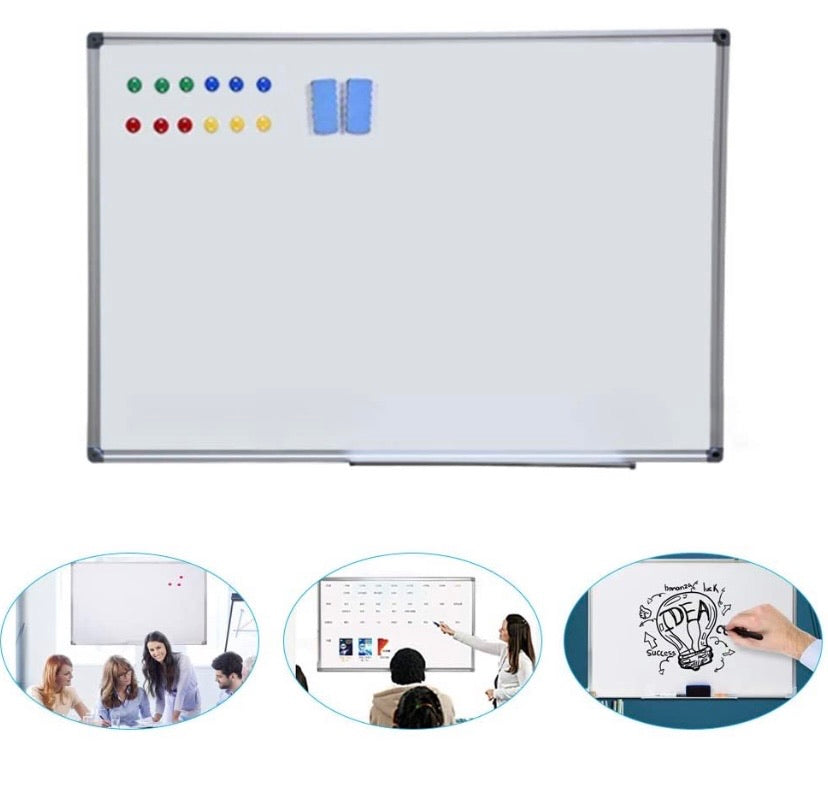 Magnetic Whiteboard, FOME 34.43x23.62in Dry Erase Board White Board Wall Mounted White Board Presentation Whiteboard Aluminium Message Memo White Board for Office Home and School
