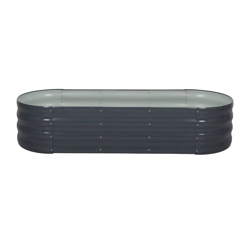 Oval Coated-Steel Raised Garden Bed – 240 × 80 × 42 cm