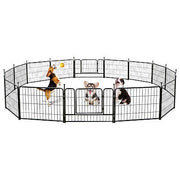 16-Panel 61cm Foldable Metal Dog Playpen with Door