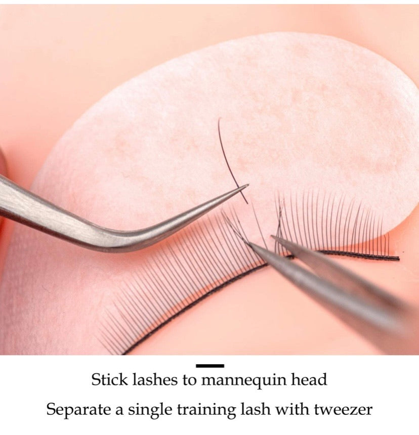 LANKIZ Practice Lashes for Training Eyelash Extensions Supplies Training Lash Strips self adhesive lashes For Teaching 20 Pairs