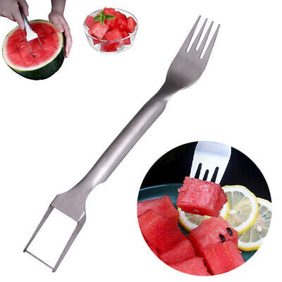2-in-1 Stainless-Steel Watermelon Slicer & Fruit Fork