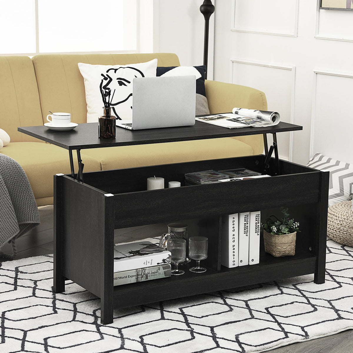 Lift-Top Coffee Table with Open & Hidden Storage