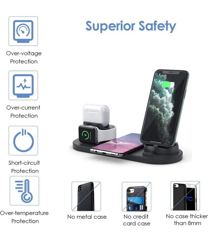 Wireless Charger 4 in 1 Charging Station