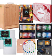 MEEDEN 70-Piece Premium Acrylic Painting Set - Solid Beech Wood Easel Box, 48×22ML Acrylic Paint Set, and All Additional Supplies, for Children's Day Beginning Artists, Students & Kids