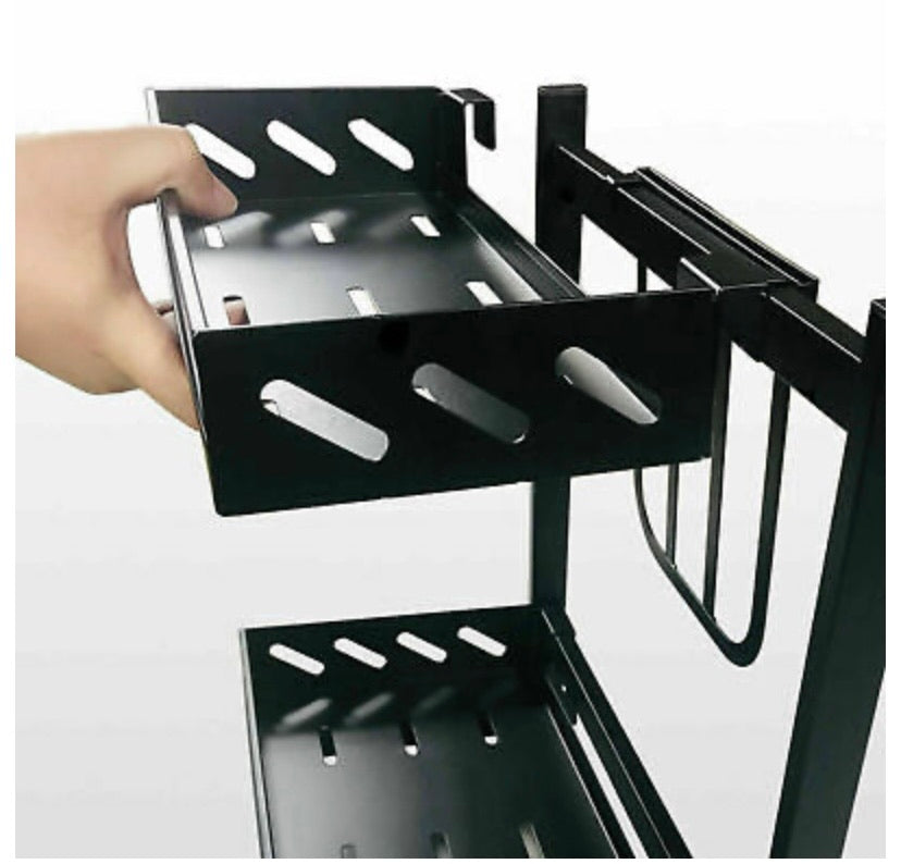 3 Tier Spice Rack Steel Kitchen Cooking Shelf Organizer Storage Bottle Holder AU