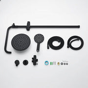 9-Inch Black Twin Shower Rail Set with Two Hoses