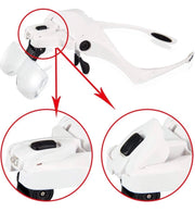 LED Head Magnifier with 5 Lenses – 1.0× to 3.5×