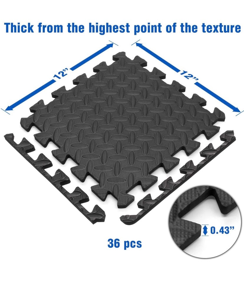 Interlocking Exercise Foam Mats with Border