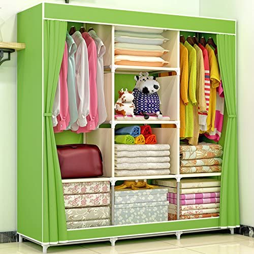 165 cm Portable Fabric Wardrobe with Hanging & Shelf Storage – 6 Colours