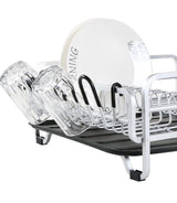 Kingrack Dish Rack, Aluminum Dish Drainer, Dish Drying Rack with Removable Drip Tray