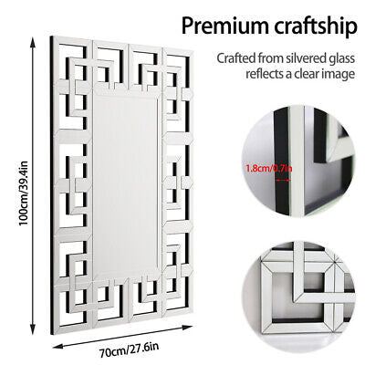 Bevelled Geometric Wall Mirror – Vertical or Horizontal