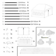 Gazebo Outdoor Camping Wedding Tent Side w/Wall & Window Folding Canopy