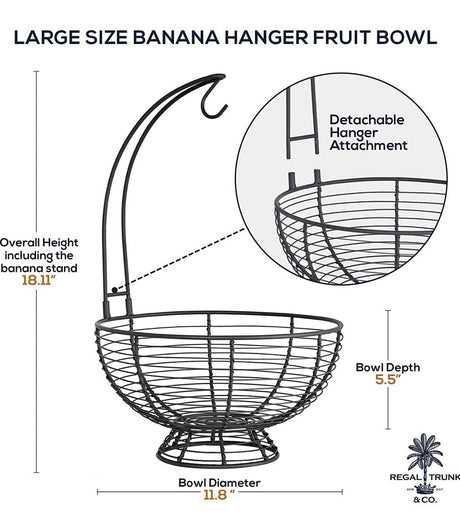 Fruit Basket with Banana Hanger