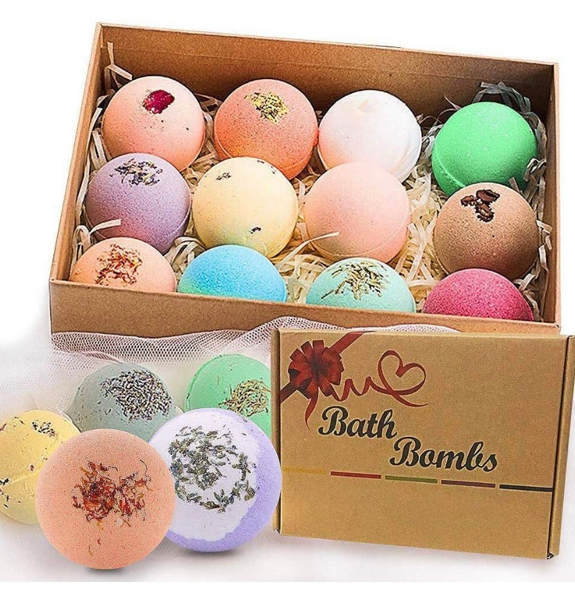 Bath Bombs Gift Set, JRINTL 12 made Fizzies, Shea & Coco Butter Dry Skin Moisturize, Perfect for Bubble & Spa Bath. Handmade Birthday Mothers day Gifts idea For Her/Him, wife, girlfriend