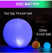 Solar Floating Pool Lights - 14-inch Fun Vibrant Changing Colors Balls - Inflatable Floatable Hangable Waterproof - Pool Garden Backyard Christmas Decorations - Pack of 2 Balls