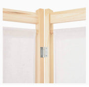 160 × 170 cm 4-Panel Cream Room Divider with 6 Storage Pockets