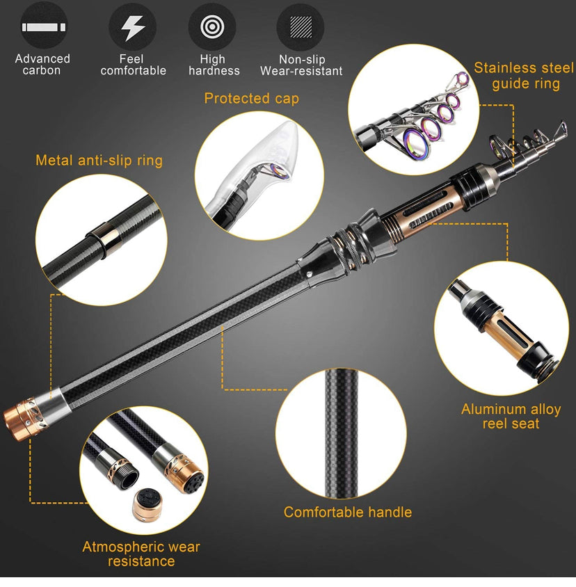BlueFire Fishing Rod and Reel Combos Telescopic Fishing Pole kit