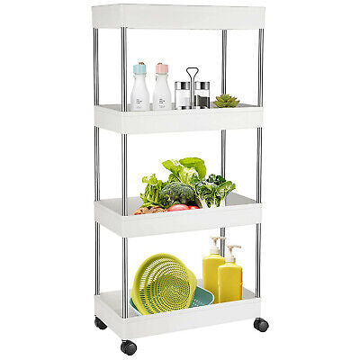 4-Tier Slim Rolling Storage Trolley