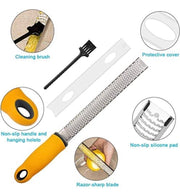 Stainless-Steel Fine Grater & Zester with Cover and Brush