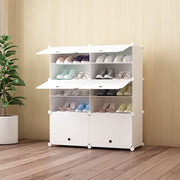 2 × 6 Modular Plastic Cube Shoe Cabinet with Removable Dividers