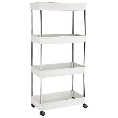 4-Tier Slim Rolling Storage Trolley