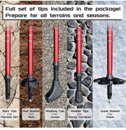 Nordic Walking Trekking Poles - 2 Packs with Antishock and Quick Lock System, Telescopic, Collapsible, Ultralight for Hiking, Camping, Mountaining, Backpacking, Walking, Trekking