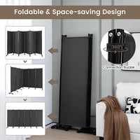 334.5 × 172 cm 6-Panel Rolling Room Divider – 4 Colours