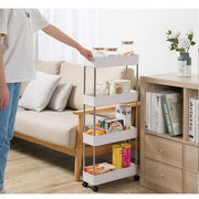 4-Tier Slim Rolling Storage Trolley