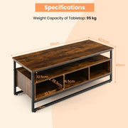 Industrial Coffee Table with Storage – Rustic Brown
