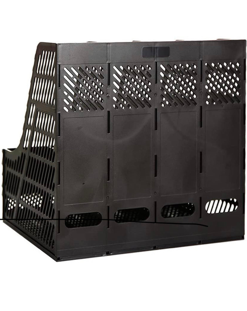 4-Compartment Desktop File & Magazine Organiser – Black