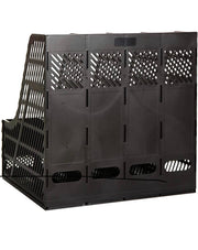 4-Compartment Desktop File & Magazine Organiser – Black