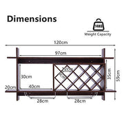 Wall-mounted Wine Rack Bottle Glass Holder Wine Storage Shelf Bar Home