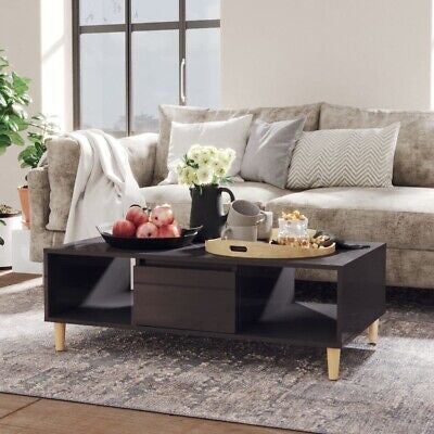 High-Gloss Grey Coffee Table – 103.5 × 60 cm