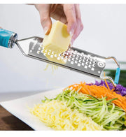 Wide Stainless-Steel Fine Grater & Zester with Bowl Hook