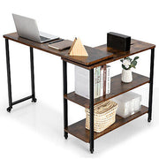 360° Rotating Mobile Sofa Side Table with Storage Shelf