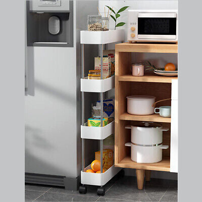13 cm Slim 4-Tier Rolling Storage Trolley