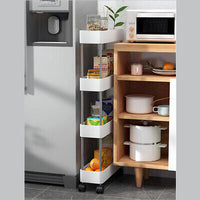 13 cm Slim 4-Tier Rolling Storage Trolley