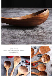 Wooden Utensils Set for Kitchen, Messon Handmade Natural Teak Cooking Spoons Wooden Spatula for Nonstick Cookware