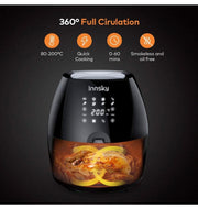 Air Fryer 5.5L, 1700W Air Fryer for Roasting, High-Tech Cooking appliances & Oilless Cooker with LED Touchscreen, 8 Cooking Presets, Preheat & Recipes Book