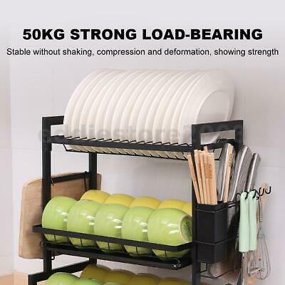 3 Tier Stainless Steel Dish Drying Rack Organizer Kitchen Storage Holder