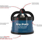 20° Suction-Base Manual Knife Sharpener – Blue