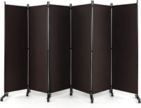 334.5 × 172 cm 6-Panel Rolling Room Divider – 4 Colours