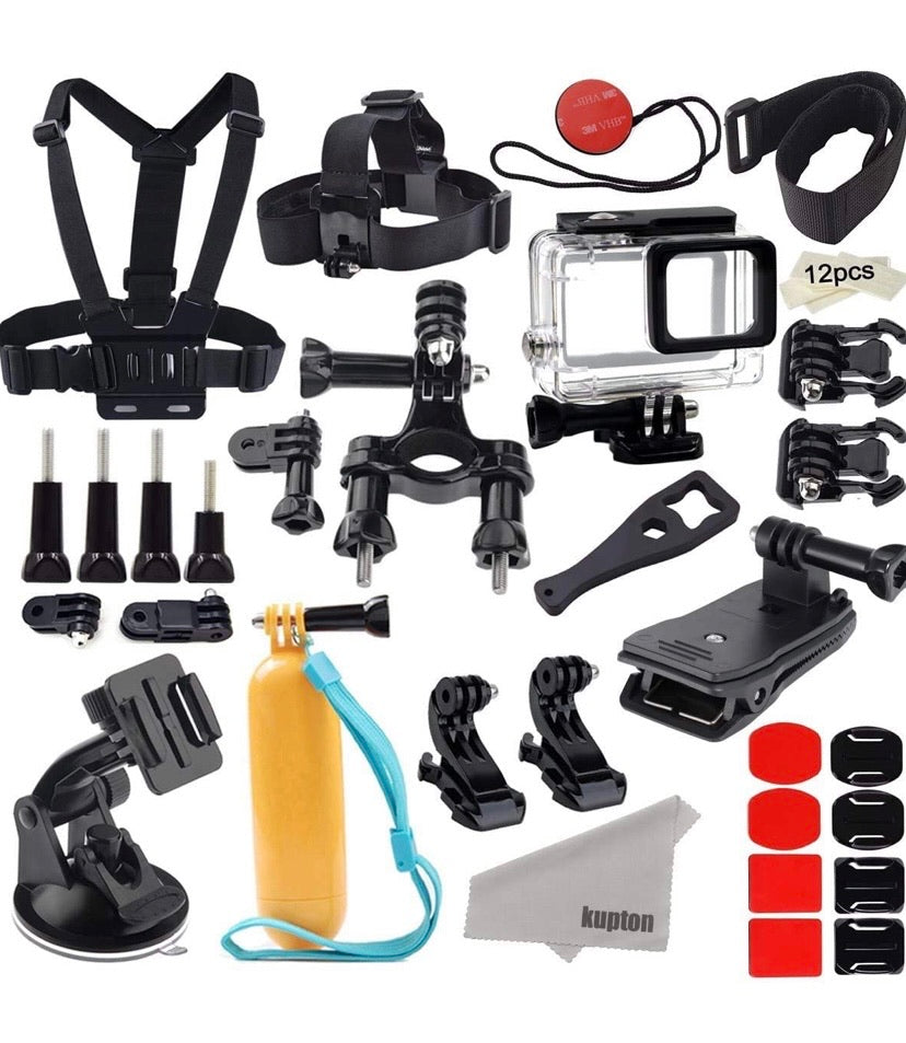 Accessories for GoPro Hero 7 Black / 6/5 Action Camcorder Camera Accessories Mounts Waterproof Housing Case Chest Head Strap Bike Car Backpack Clip Mount for Go Pro Hero7 Hero6 Hero5