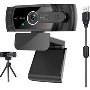 Sherry 1080p USB Webcam with Microphone, Privacy Cover & Tripod