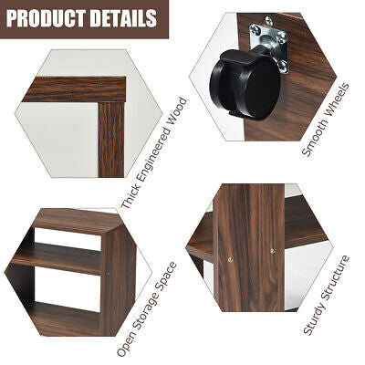 Rolling Industrial Bedside & Sofa Table