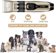 Dog Grooming 9IN1 Pet Hair Clippers, Dog Grooming Kit, Low Noise, Electric Quiet, Rechargeable, Cordless, Suitable for Dogs, Cats, and Other Pets (Clipper Set only)
